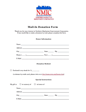 Mail-In Donation Form