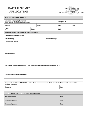Raffle Permit Application