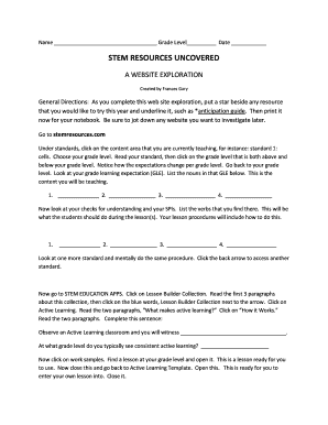 STEM Resources Exploration Form