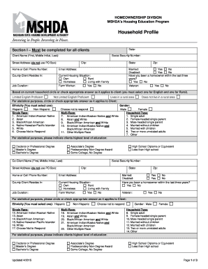 Michigan Homeownership Counseling Form
