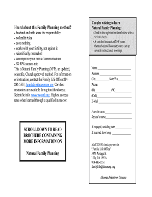 Natural Family Planning Registration Form