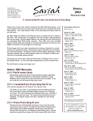Saviah Cellars Wine Order Form