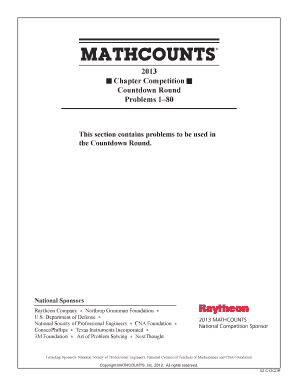 MATHCOUNTS Chapter Competition Countdown Round