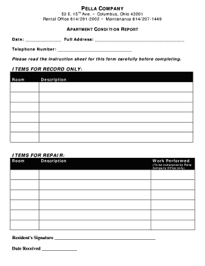 Apartment Condition Report