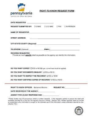 Right to Know Request Form