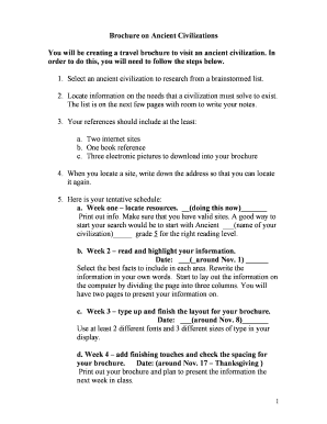 Ancient Civilization Travel Brochure Project