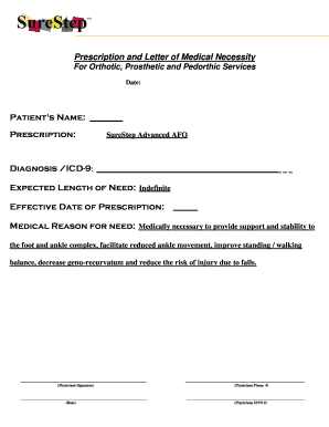 Prescription and Letter of Medical Necessity