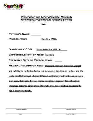 Prescription and Letter of Medical Necessity