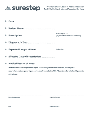 Prescription for Orthotic Device