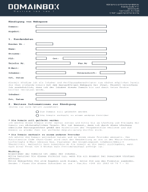 Kündigung von Webspace