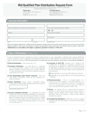 IRA/Qualified Plan Distribution Request Form