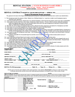 Hospital Grade Breastpump Rental Agreement