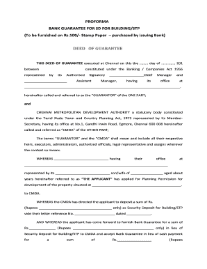 Bank Guarantee for Building/STP
