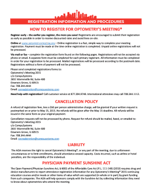 Optometry's Meeting 2015 Registration Form