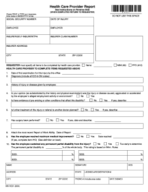 Health Care Provider Report Form HC01