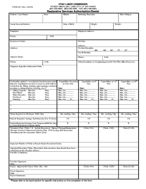 Utah Restorative Services Authorization/Denial Form