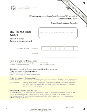 Western Australian Certificate of Education Mathematics Exam