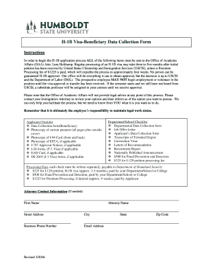 H-1B Visa Beneficiary Data Collection Form
