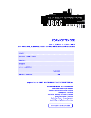 JBCC Form of Tender