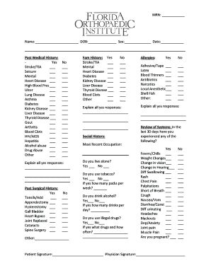 Medical History Form
