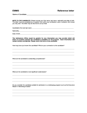 EMMS Reference Letter