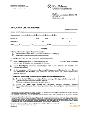 ANSUCHEN UM TEILABLÖSE