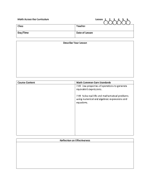 Math Lesson Plan Template