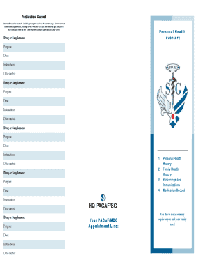 Medication Record Form