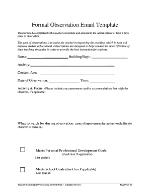 Teacher Consultant Observation Form