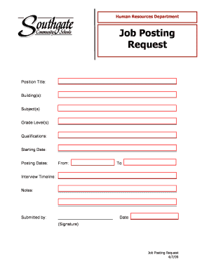 Job Posting Request Form