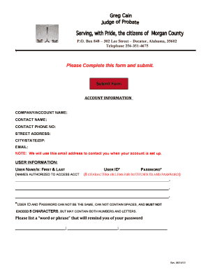 Account Setup Form