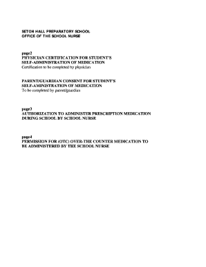 Physician Certification for Student Self-Administration of Medication