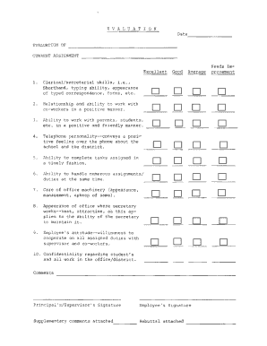 Employee Performance Evaluation Form