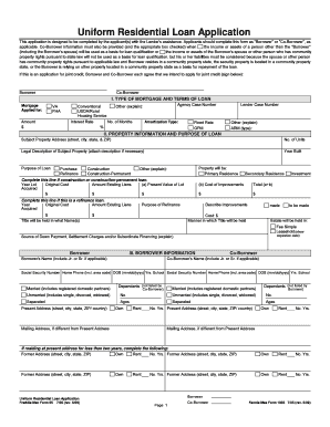 Uniform Residential Loan Application