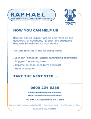 Raphael Jewish Counselling Service Donation Form