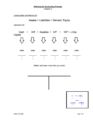 Debits and Credits Accounting Form