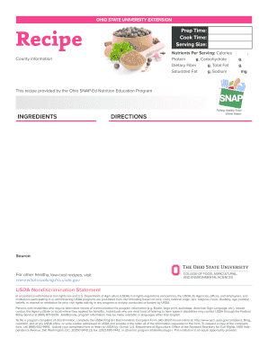 Ohio State University Extension Recipe