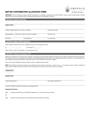 SEP-IRA Contribution Allocation Form