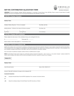 SEP-IRA Contribution Allocation Form