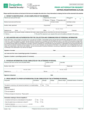 Group Insurance Health Claims Prior Authorization Request