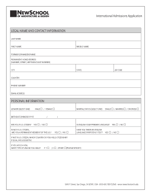 International Admissions Application