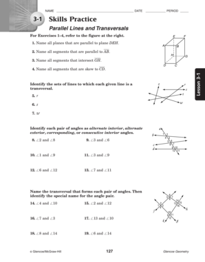 3 1 Skills Practice Parallel Lines And Transversals - Fill and Sign  Printable Template Online