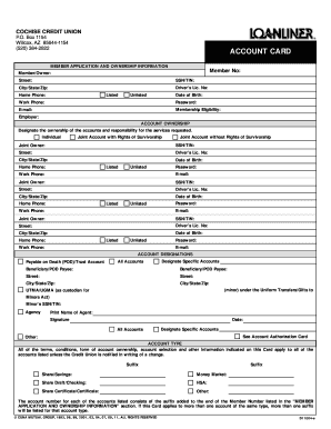 Cochise Credit Union Membership Application