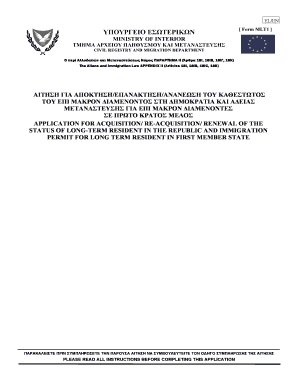 Cyprus Long-Term Resident Status Application
