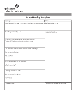 Minutes of meeting sample email - Troop Meeting Template - Dakota Horizons