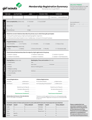 Girl Scouts Membership Registration Form