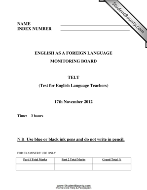 Test for English Language Teachers