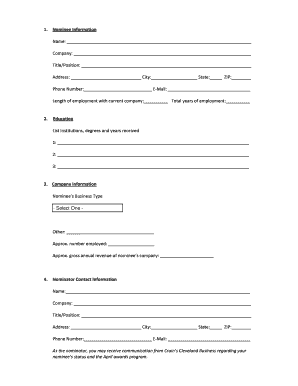 Nominee's Business Type