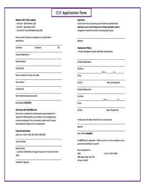 COE Application Form