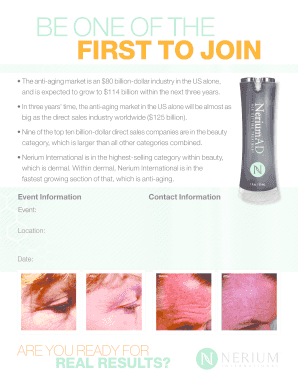 Nerium International Anti-Aging Market Invitation